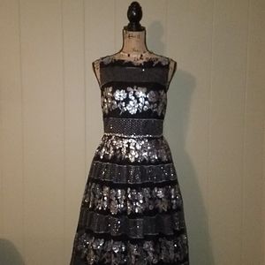 Sleeveless Sequin A-Line Gown